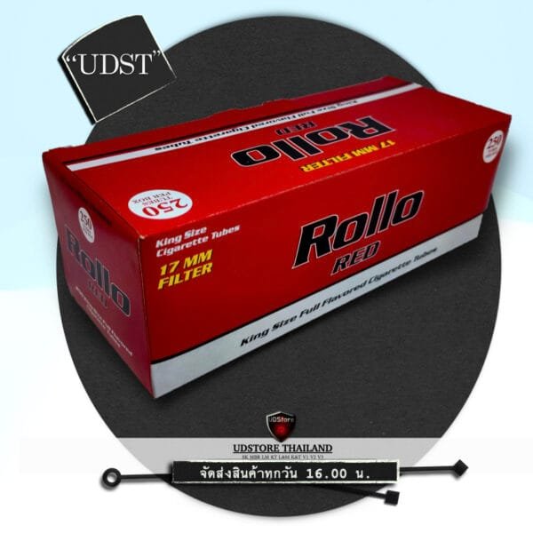 A.1"ก้นกรอง Rollo แดง บรรจุ 250 มวน ราคา 110 บ.